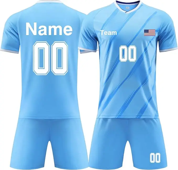 Custom Polyester Breathable Mens Sports Football Jersey Soccer Uniforms Sets Soccer Wear Jersey Set Football Kits Full Set