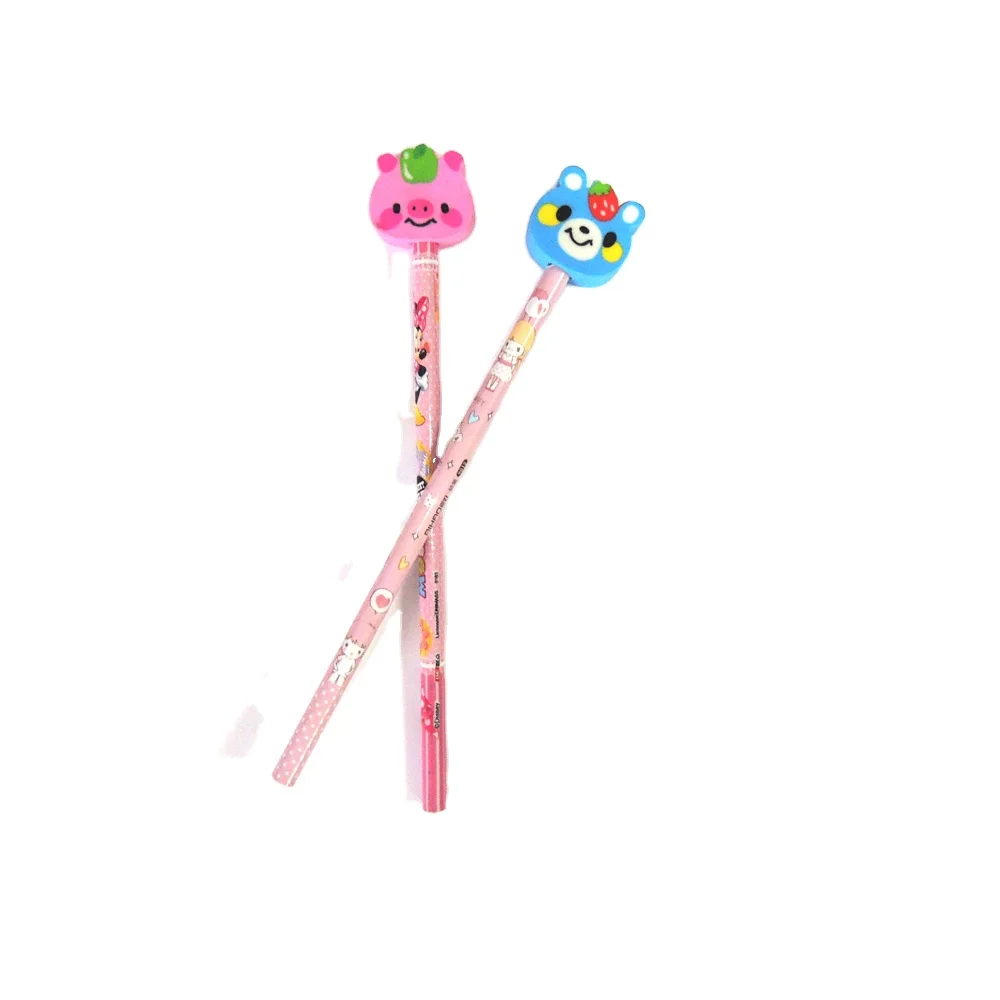 2D 3D  Figurine soft PVC plastic pencil topper decoration cartoon pen topper in artificial crafts