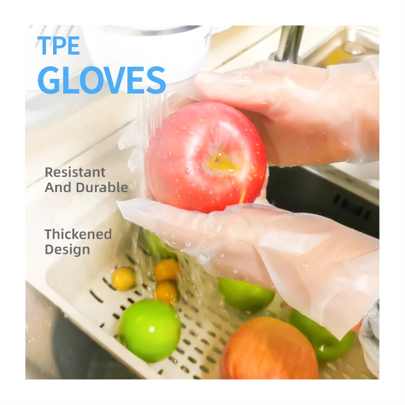 Embossed Polyethylene Soft Syntectic  Plastic Food Grade Blue Elastic hand protect tpe Film Roll Tpe Gloves