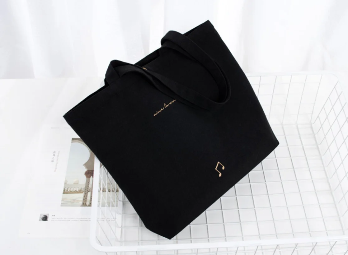 Wholesale Fashion Exquisite Customized Canvas Printed Shopping Tote Bag
