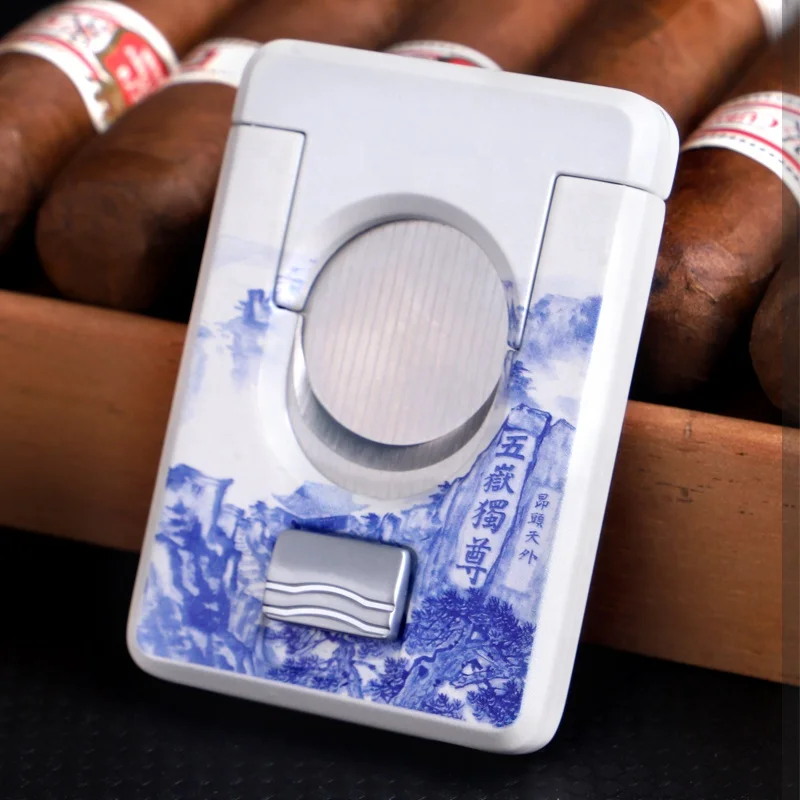Wholesale Chinese style custom logo table top Cigar cutter accesorios luxury set for easy cutting cigar