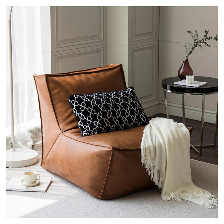 Unique Shape leather-cloth Fabric Lazy Sofa Kids Bean Bag Chair Sofa chair Floor Sofa cover