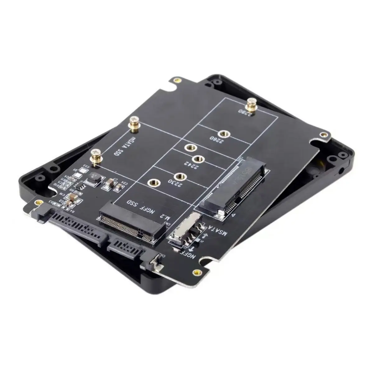 Factory selling M.2 NGFF SATA SSD or Msata TO SATA  ADAPTOR Solid-state drive box