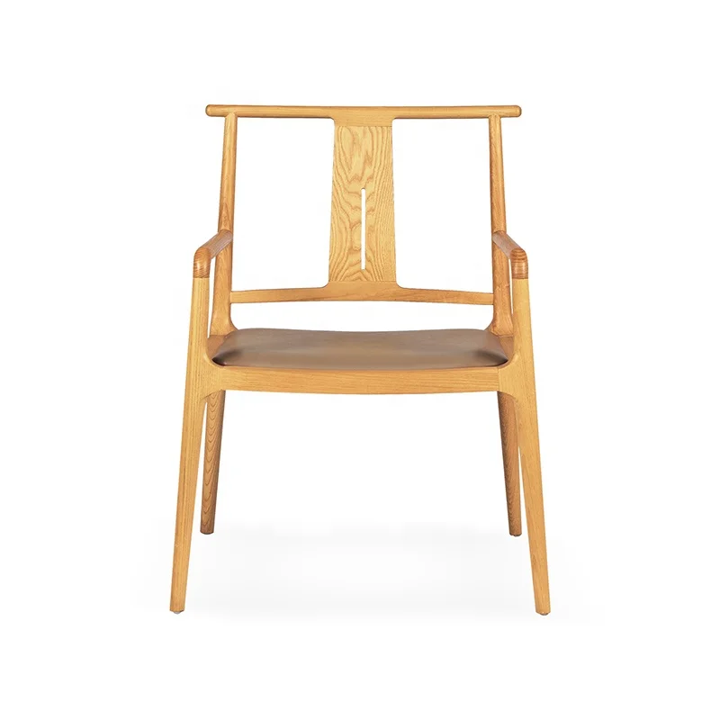 Haoxin Luxury Vintage Long High Back Genuine Leather Armchair Living Room Chair with Upholstered Leather Armchair