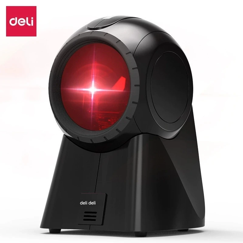 Deli 14884 barcode scanner machine bar code grab wired code scanning gun