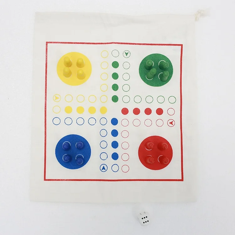 Wholesale Educational Toy Ludo Travel Game Dice Board Game Chess with Cloth Bag for Boys and Girls