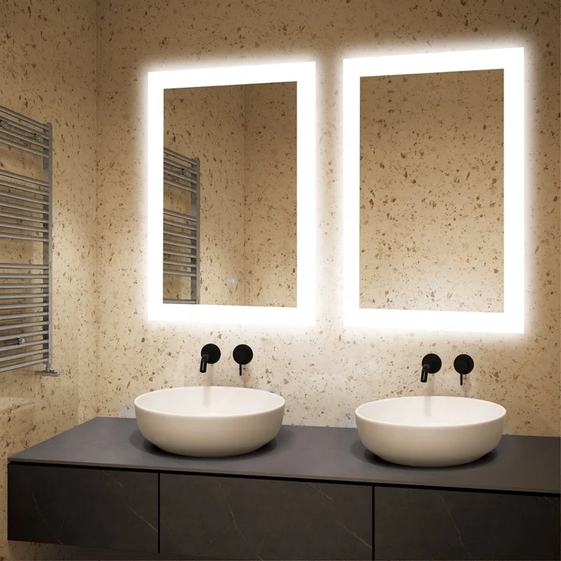 touch screen with color temperature Changing mirror anti fog bathroom for led mirror