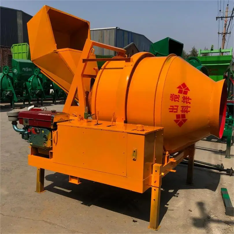 Cement Mixer With Lift Hopper Drum Roller  Cement Concrete Mixer With Self Loading Drum