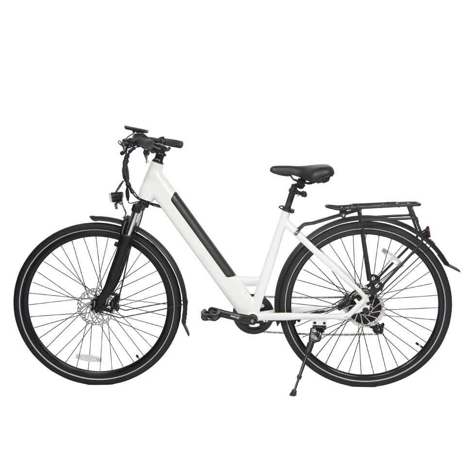 ANLOCHI Step-Thru Electric Cycle 700C 36V 48V 250W 350W rear drive hidden lithium battery urban city electric cycle