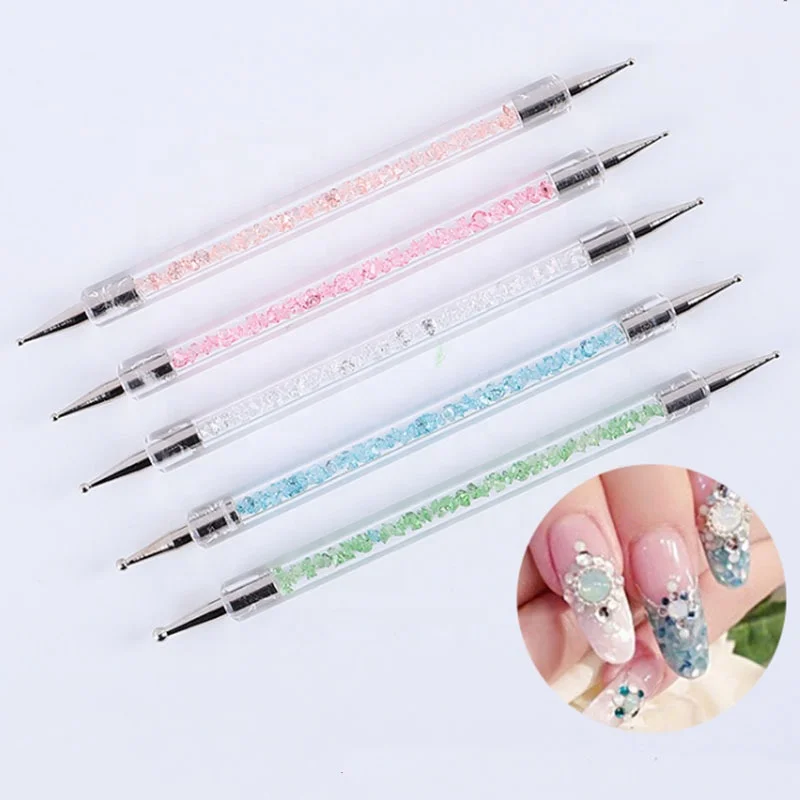 Biumart Nail Tool 2023 Double-ended Dotting Pens Dotting Needles 5 Colors 1 Set Nail Accessories And Tools