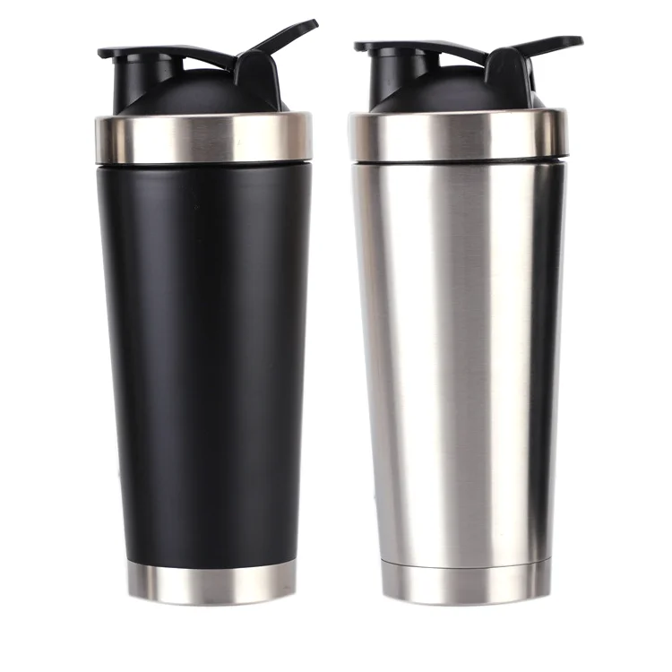 Wholesale  shake beker 750ml protein Shakers Double Walled Insulated Stainless Steel Sport Gym blenders bottle shaker