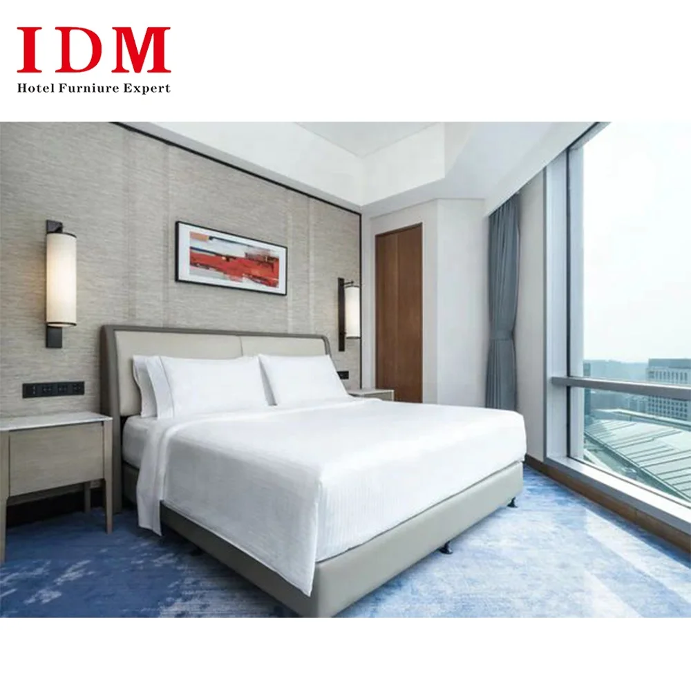 Modern Resident 5 Star Hotel Furniture Bedroom Set King Size Hotel Guestroom Furniture Wooden Hotel Bedroom Sets