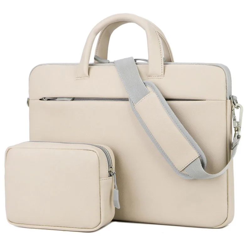 custom laptop cross-body bag set 15.6 waterproof leather laptop bags for women men
