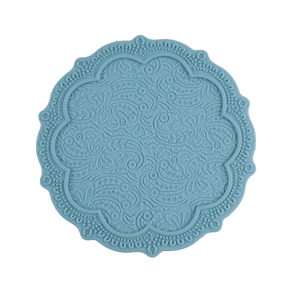 Custom Molding Coaster Resin Molds Silicone Round Coaster Set For Cup Table Decorate Silicone Drink Coaster pads