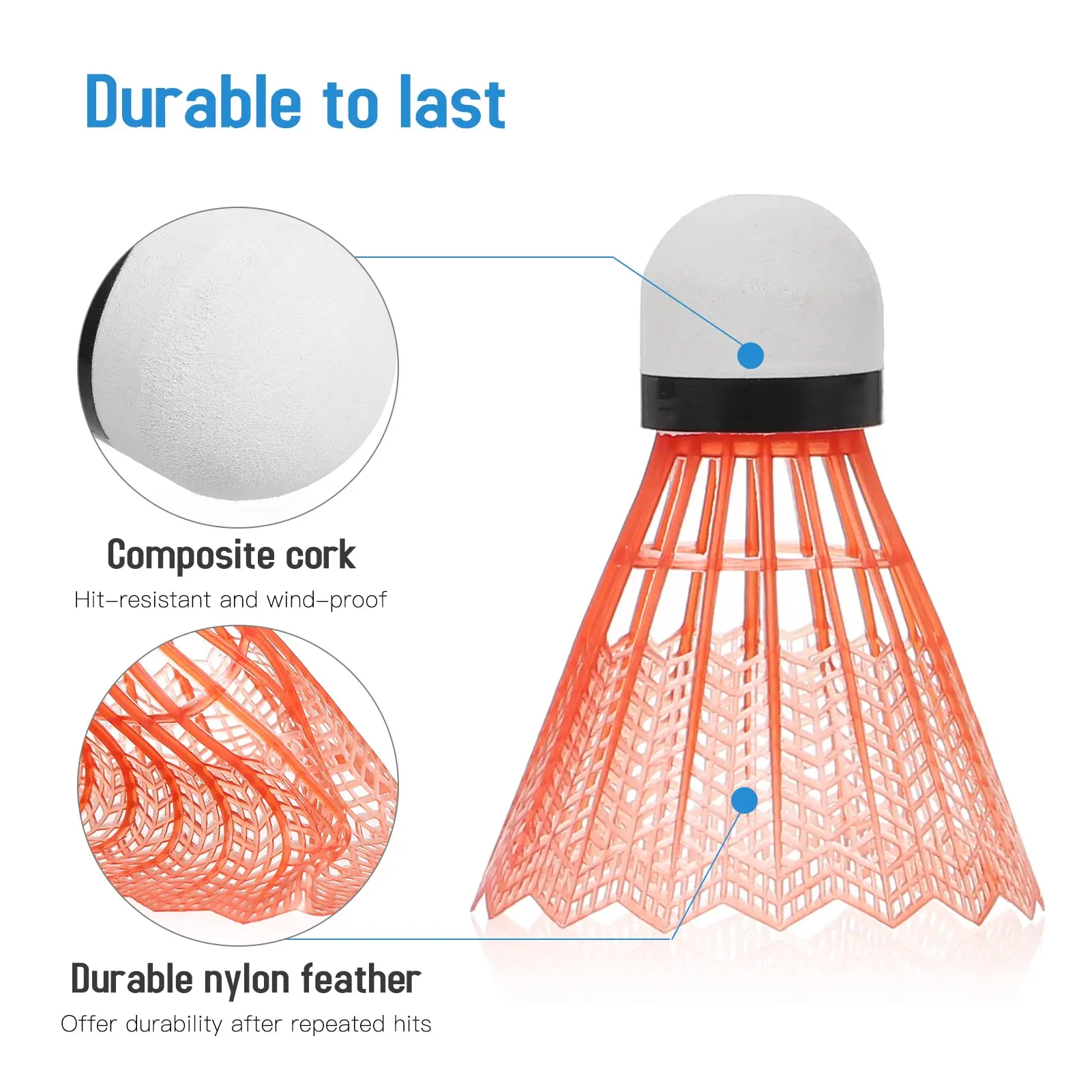 Durable cheap yooox mavis 350 nylon shuttlecock badminton high quality for club