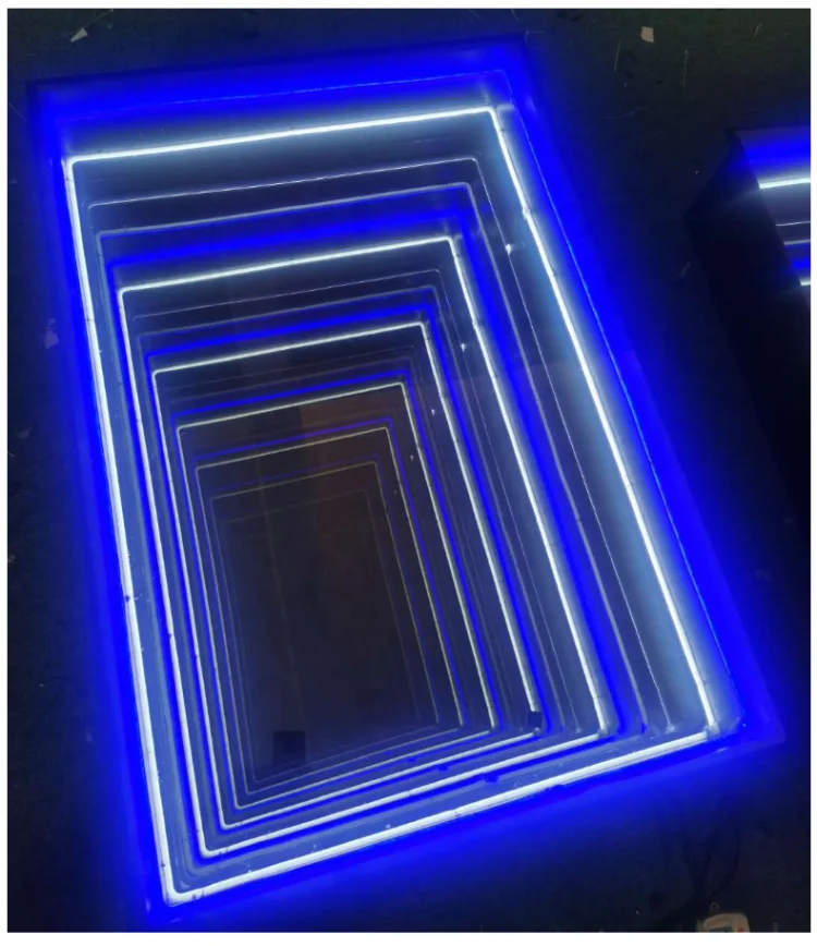 Wired DMX illuminated Neon Mirror Infinity LED Dance Floor For Stage Party KTV Wall Background Light