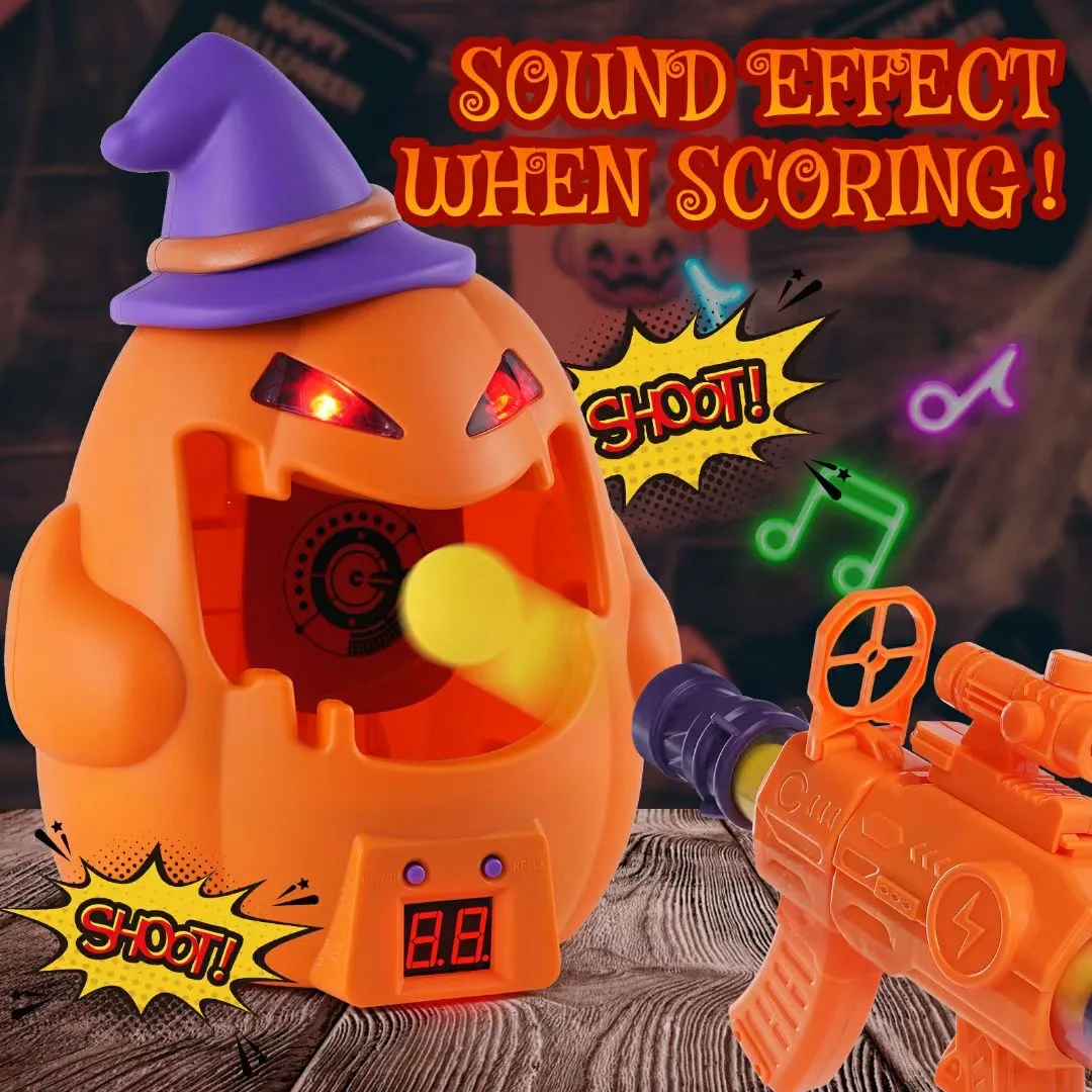 Amazon Top Selling EVA Foam Ball Air Gun Shooting Pumpkin Kids Plastic Sport Game Halloween Toys