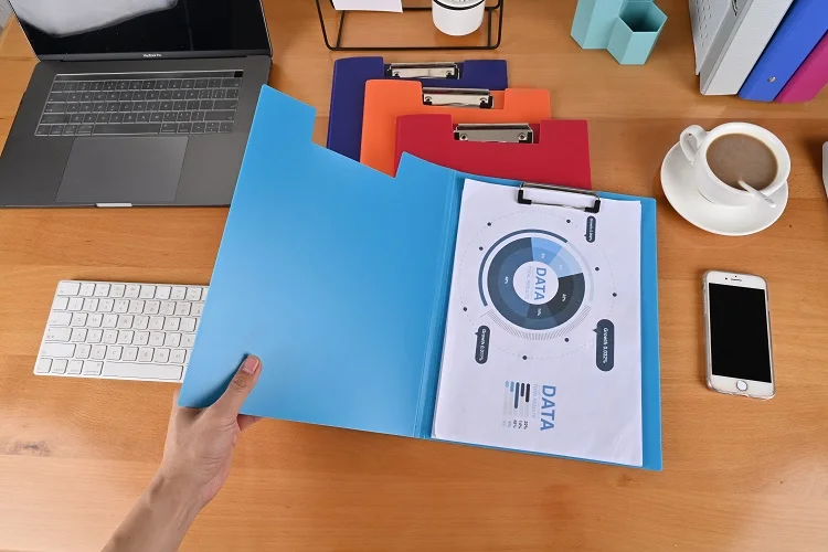 Schools Hospitals Office Supplies Custom A4 File Clip Board Menu Clipboard Double Foldable