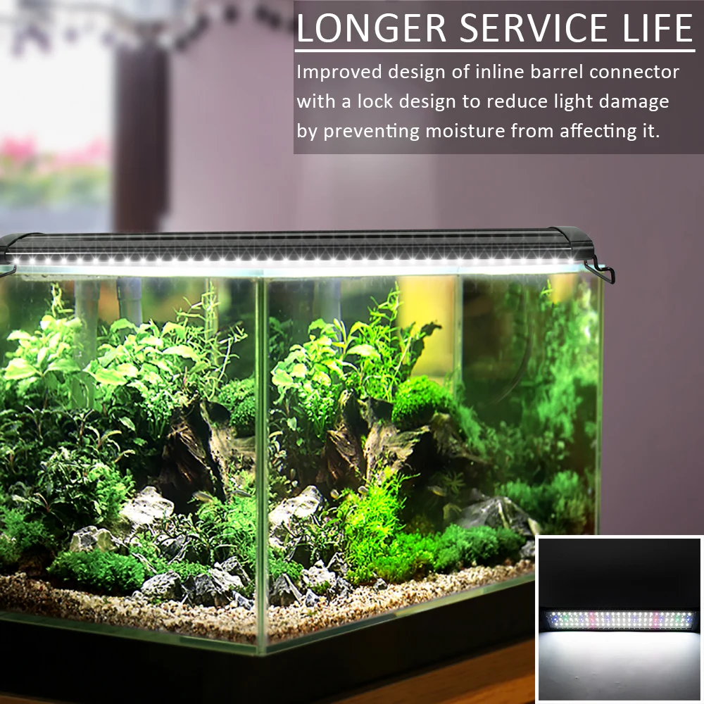  24 вт 120 см led freash водные растения растущий свет для аквариума коралл освещение светодиодное морских коралловых