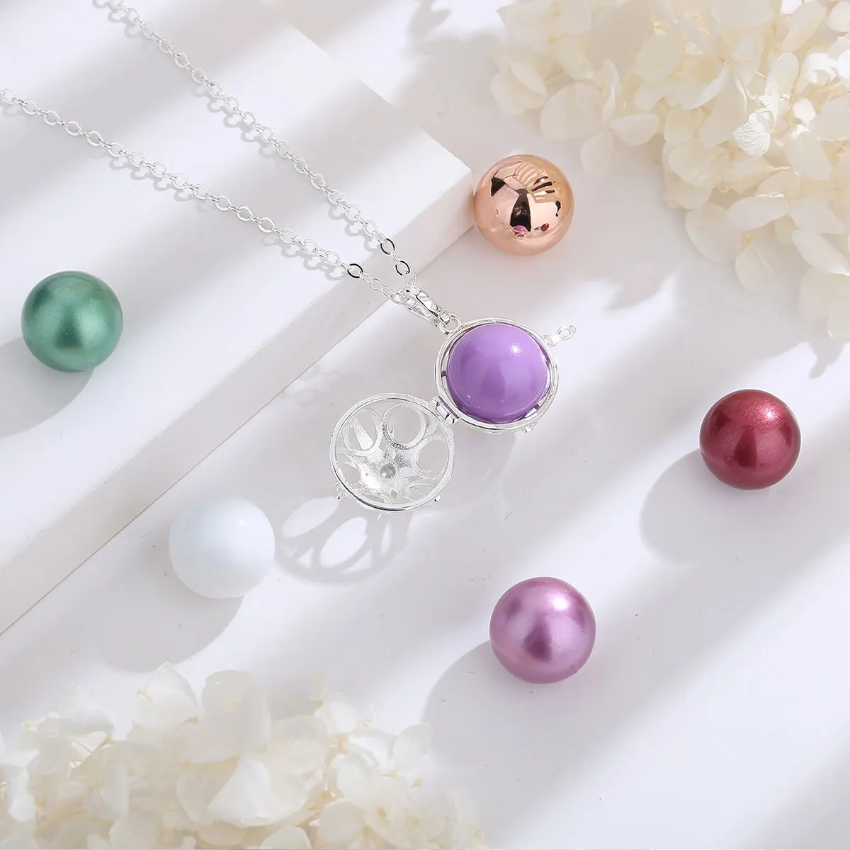 North Star Pregnancy Chime Caller Mexican Bola Balls Polaris Harmony Ball Locket Necklace