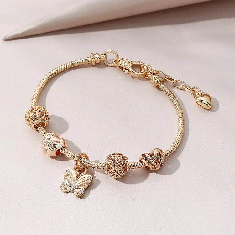 Good Quality Gold Distance Bracelets Design For Girl New Gold Bracelet Models Diamond Charms Extra Long Bracelets