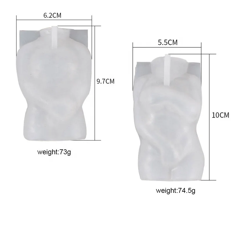 OEM/ODM 3.94/2.17inch Sexy candle Mannequin Multiple colors Stampo per torta  Silicone Cake Mold Chocolate Sugarcraft