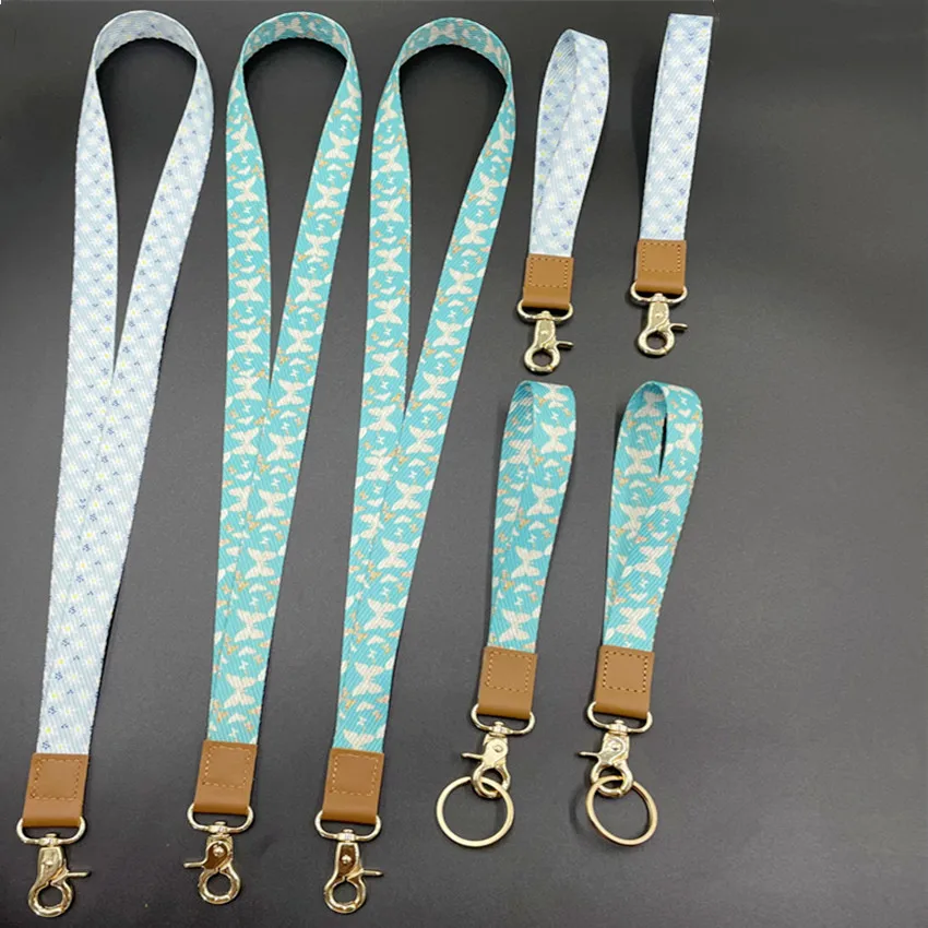 Hot selling Eco-friendly promotional heat transfer sublimation print polyester neck strap lanyard in full colors printing