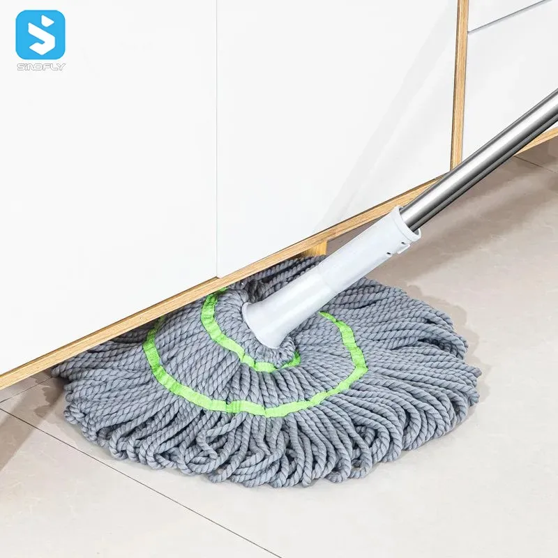 Hot Selling Home Microfiber Squeeze Water Flat Floor Mops Dry Wet Retractable Rotating Mop
