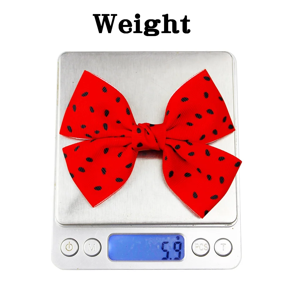 HCArtware Wholesale 6 PCS Cute Hair Bow Clips For Girls 4 inch Boutique Ribbon Watermelon Pattern Kids Hair Clips