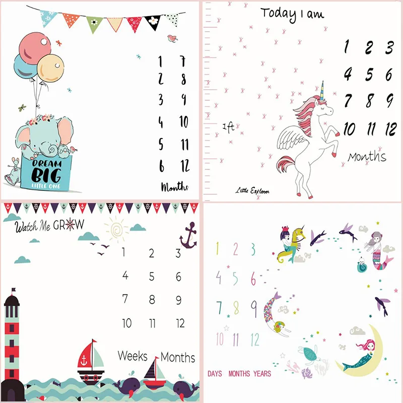 Новое Детское одеяло для месяца мягкое флисовое органическое Хлопковое новорожденных детское фотосъемки