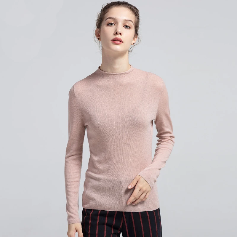 16GG Fine Wool Long Sleeve Tee Crew Neck Sweater Merino Wool Jumper