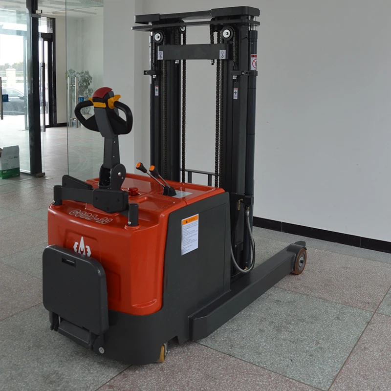 Standing 1500Kg Electric Battery Pallet Lift Stacker Truck Automatic Forklift For Food Shop
