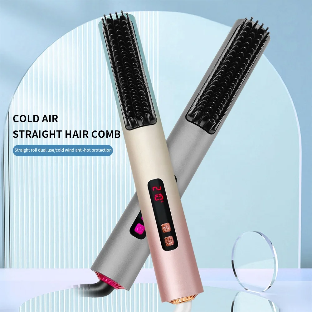 Выпрямитель для волос, профессиональный электрический выпрямитель для волос на заказ, расческа для холодного ветра, выпрямитель для волос, расческа для домашнего салона