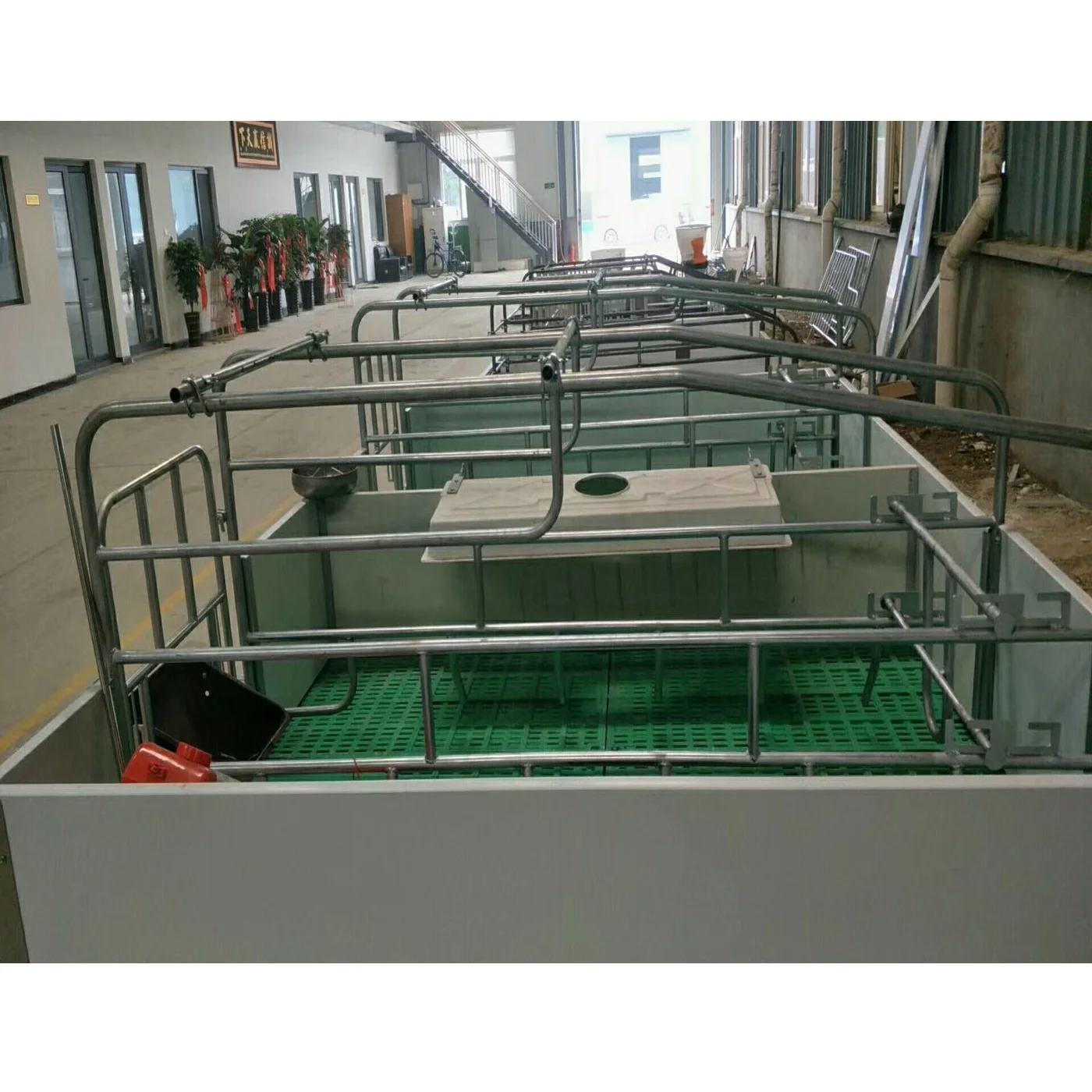 Cheap price livestock equipment pig farrowing crate galvanized cage for sale with farming plastic slatted flooring
