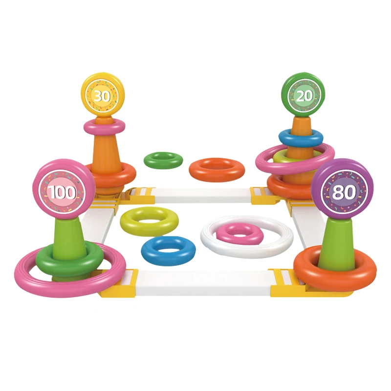 Newest baby stacking plastic ring for ring tossing toss game set for kids