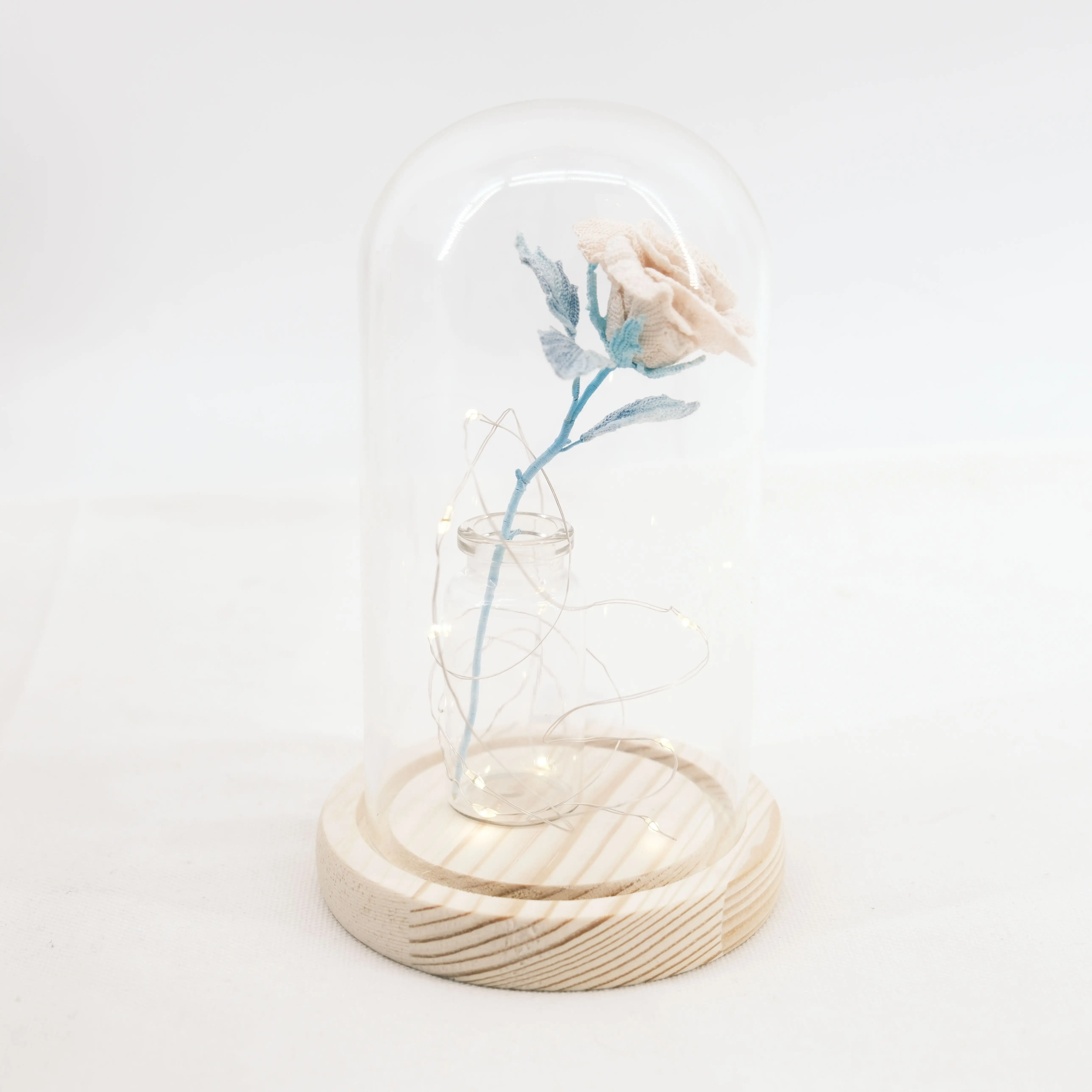 Faux Flesh Coloured Wrist Roses Mini Crochet Flowers Furniture Decoration Luxury Gift Arrangement