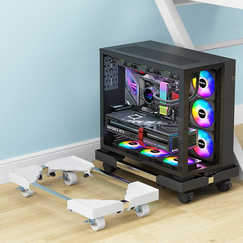 061-B06  Adjustable single-shelf computer CPU storage rack movable office home universal