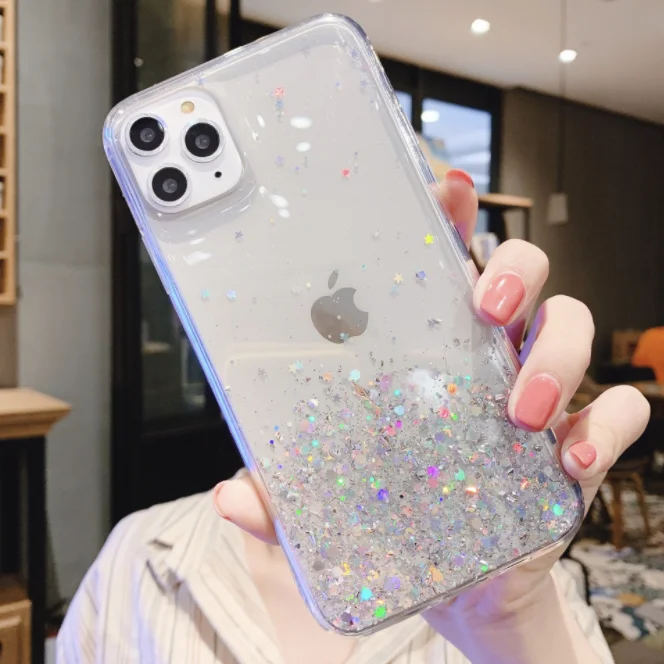 Bling Glitter Phone Case Covers Colorful Mobile Cases Women Girls Cover for iPhone 13 12 11 Pro Max 6G 7PLUS 8 X XS XR SE2020