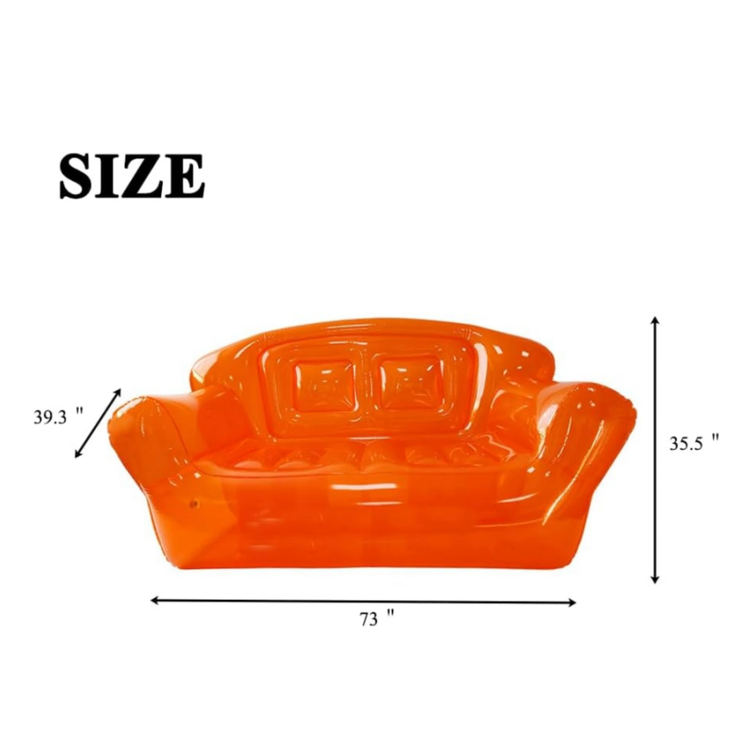 European Style Inflatable PVC Deck Chair Lounger Sofa for Indoor/Outdoor for Travel Camping Picnics Beaches