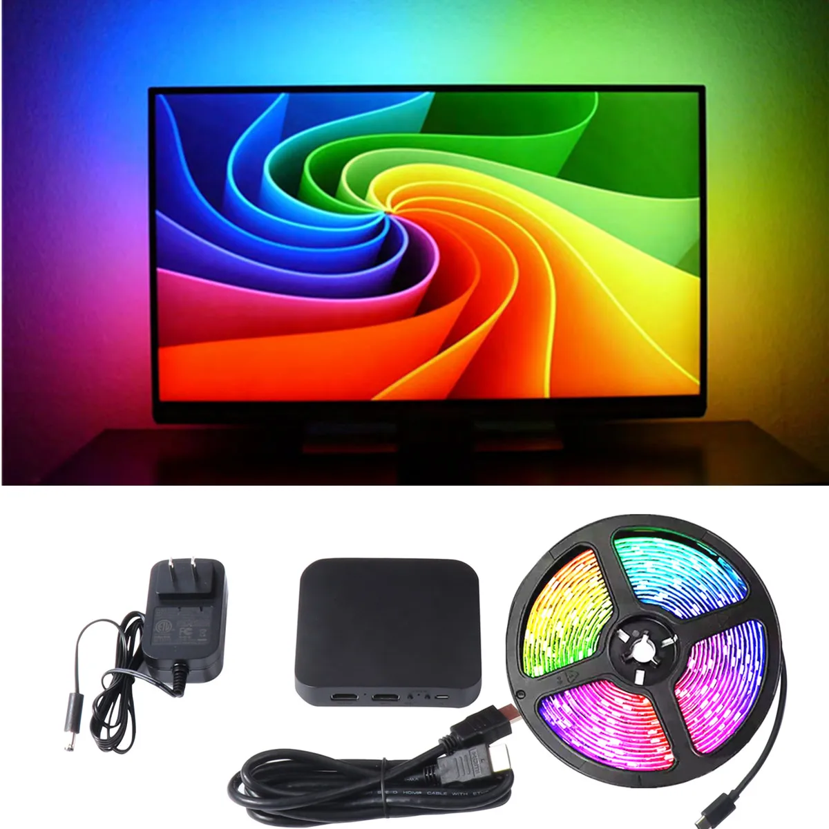 BLE Factory Custom Ambinet Smart Strip 2.0 Hdmi Fancy Sync Box Tv Led Backlight RGBIC tv backlight