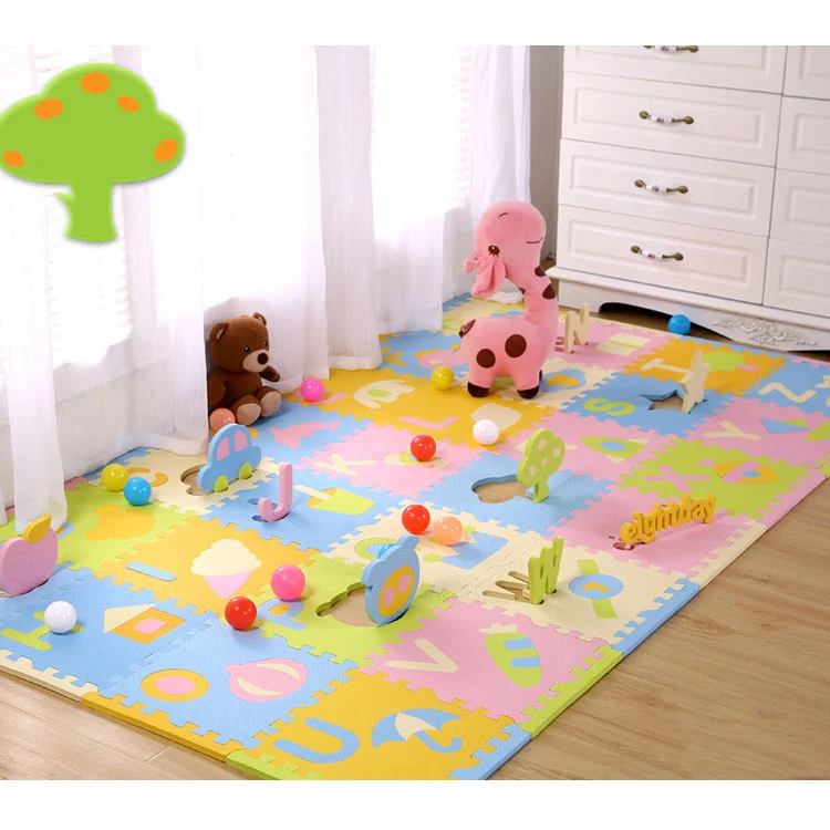 60cm wholesales non toxic health colorful eva foam puzzle mats playmet large baby kids play puzzle crawling mat