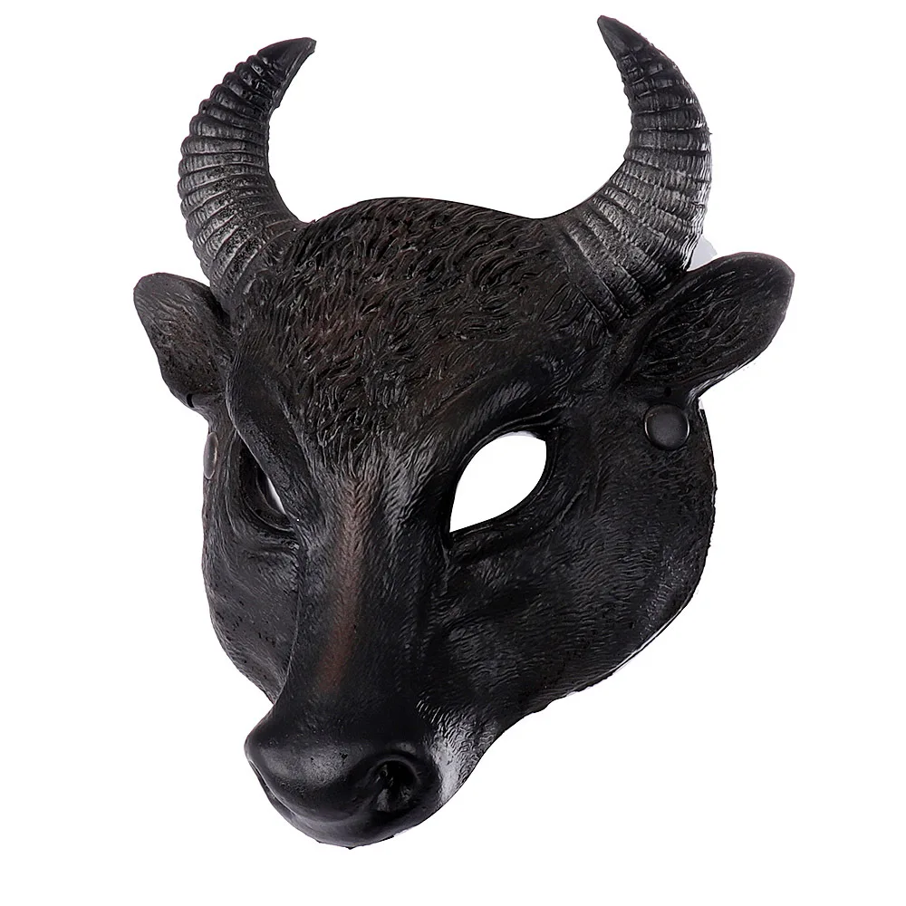 Halloween Easter Carnival Party Half Face PU Foam 3D Realistic Animal Buffalo Bull Head Mask