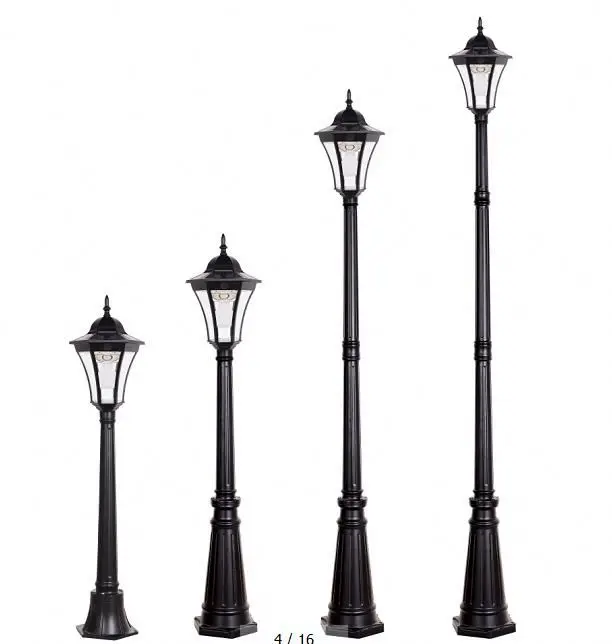 
Black Die-cast Aluminum Glass Solar Powered Rechargeable Battery Operated Light&Body Sensor Wall/Stigma/Lawn/High Pole light 