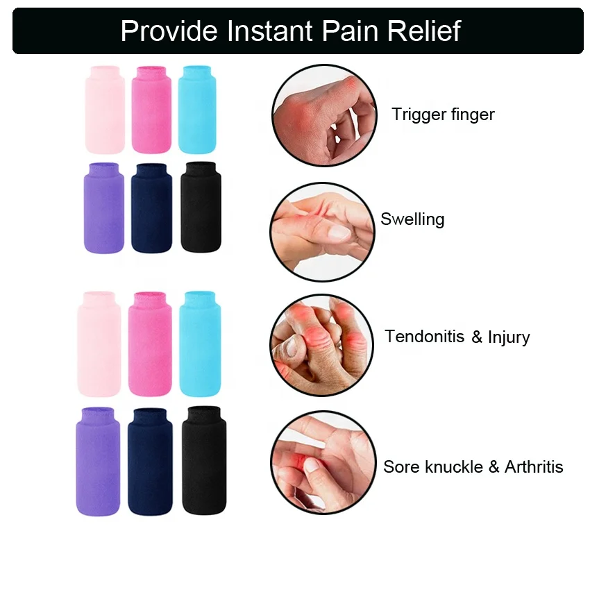 Finger Ice Pack Sleeve,Hot Cold Therapy Finger Splint Cots Finger Protectors Cover, Hand Ice Pack Compression Finger Sleeves