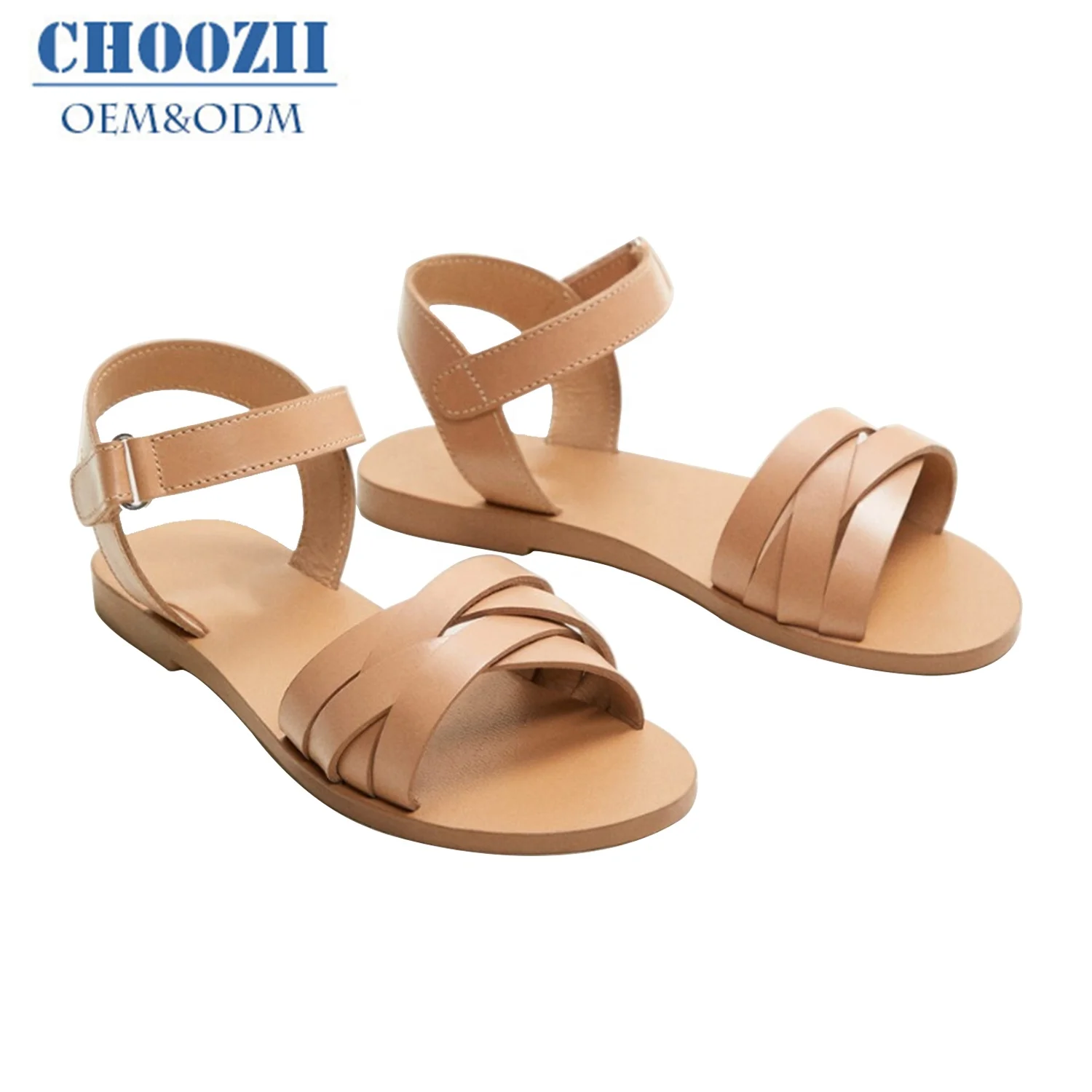 Choozii Summer New Style Nude Genuine Leather Girl Sandals Hot Sale Princess Footwear Girls Sandals