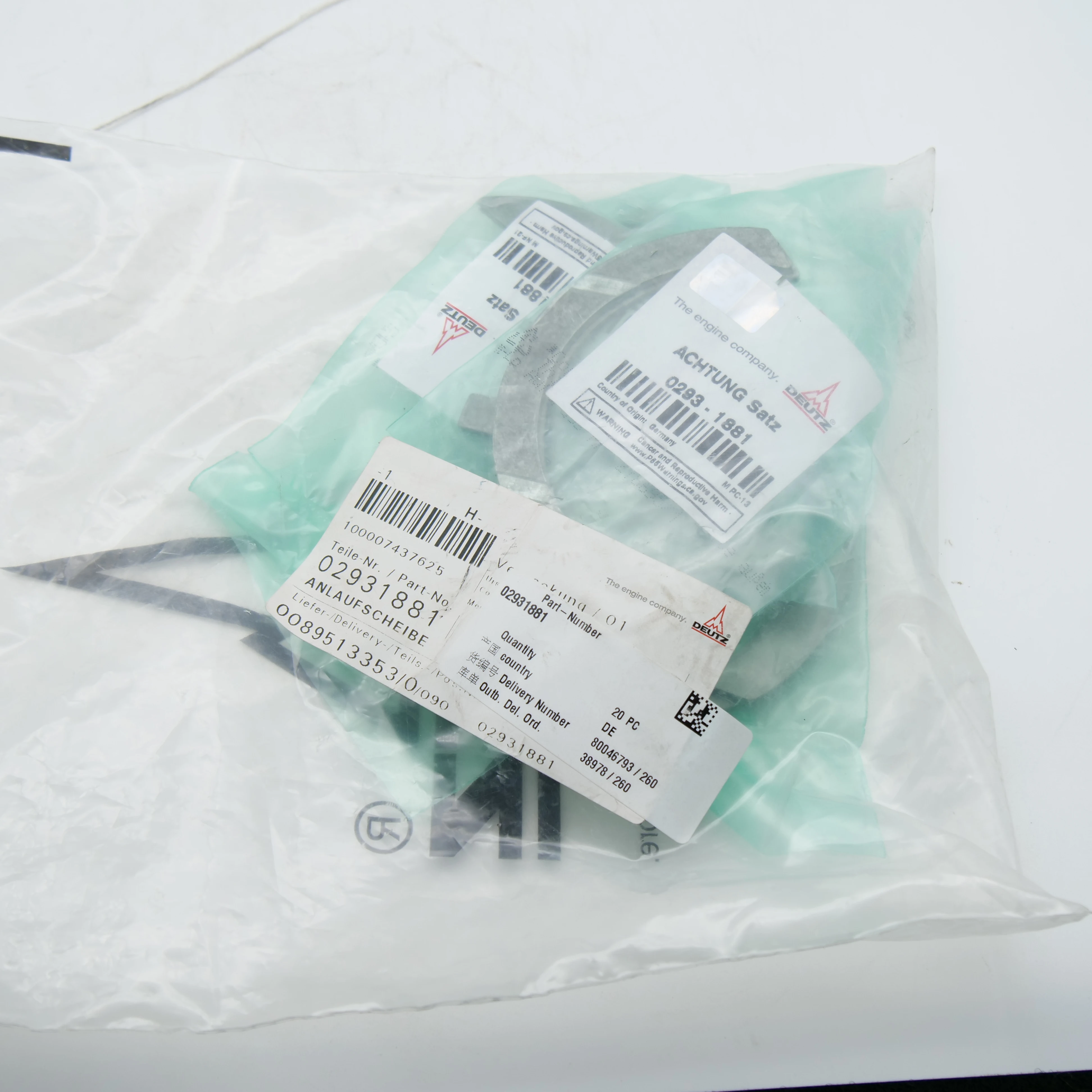 Diesel Engine Spare Parts 02931881 Thrust Washer for Deutz