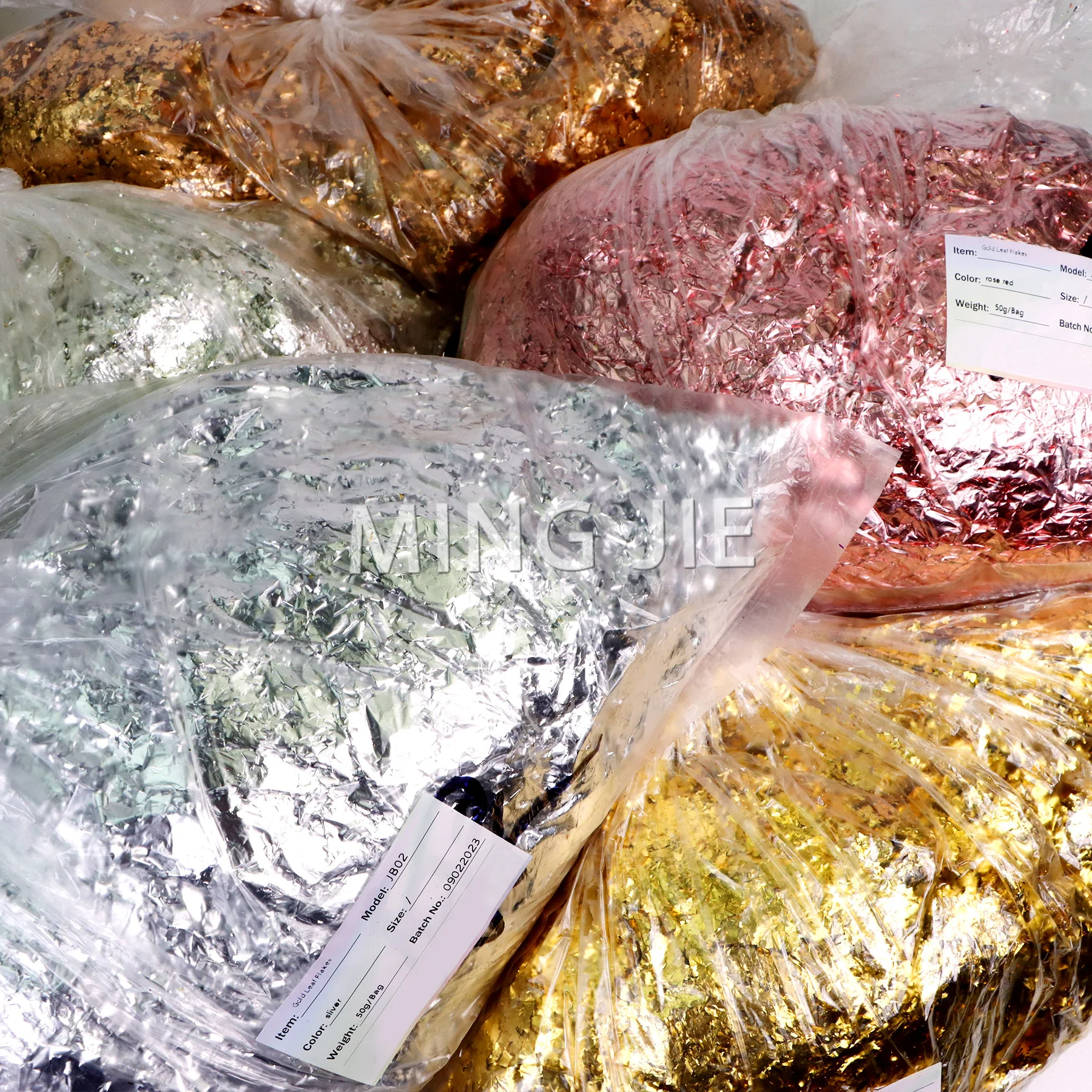 27 Colors 3D Irregular Gold Leaf Flakes Glitter Silver Rose Gold Leaf Foil for Nail Decoration