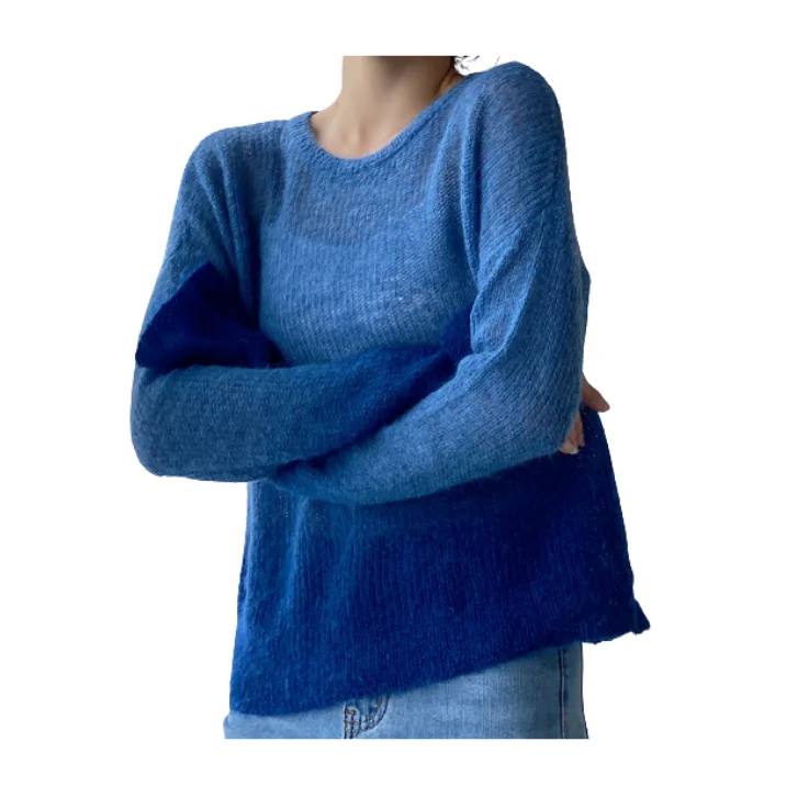 RTS47 2021 Женский вязаный пуловер с круглым вырезом и космической краской