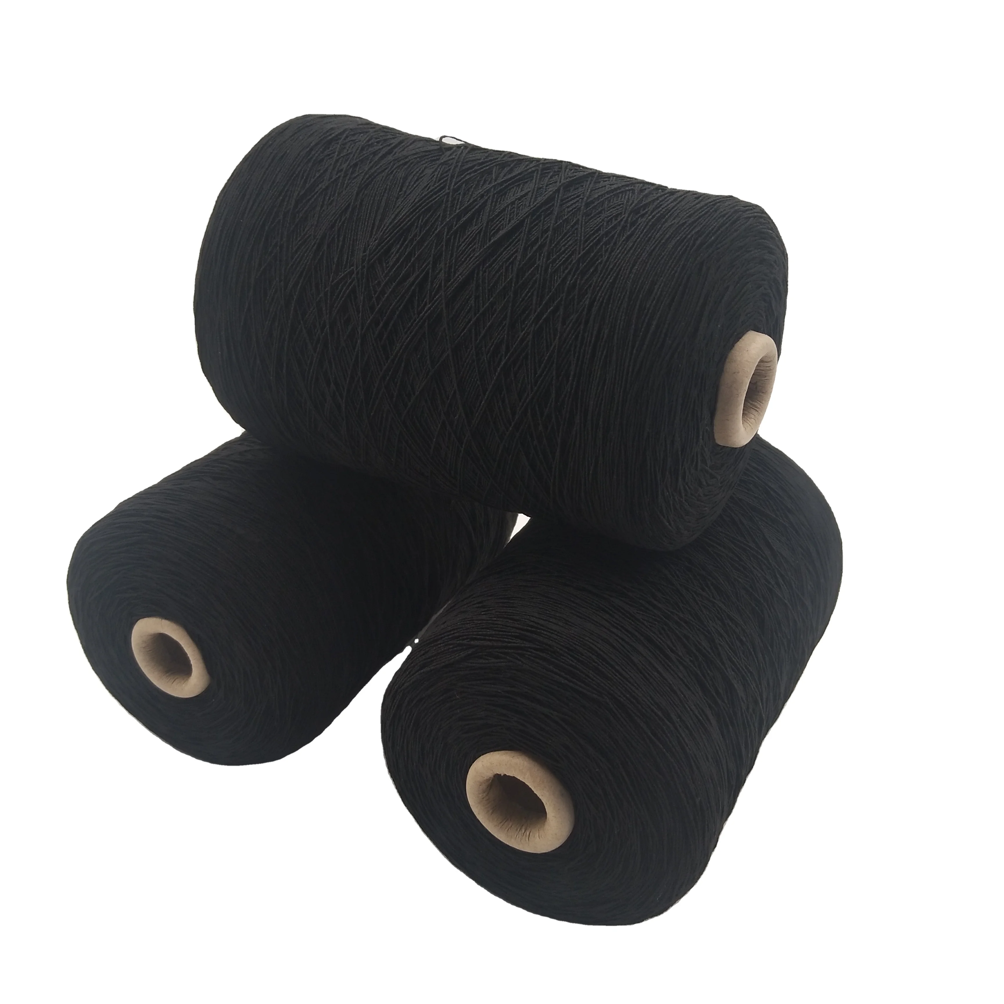 China cheap wholesale 100#/50/50 black rubber cover yarn high elastic yarn