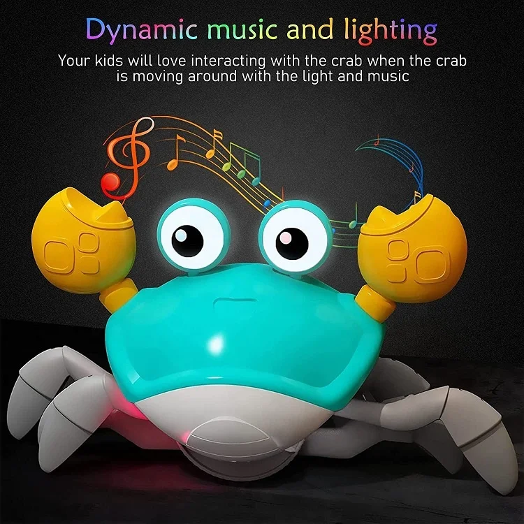 Crawling Crab Baby Toy Toddlers Musical Toy Sensory Walking Crab Toy with Light